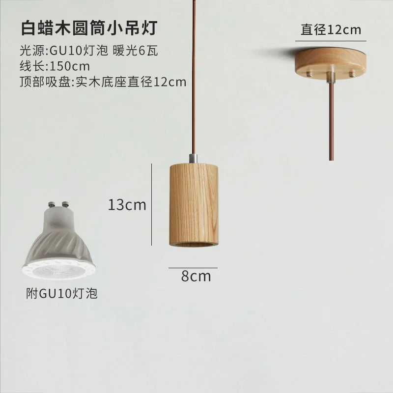 Afralia™ Wooden Pendant Lights LED E27 Minimalist Design for Kitchen, Dining Room, Bar