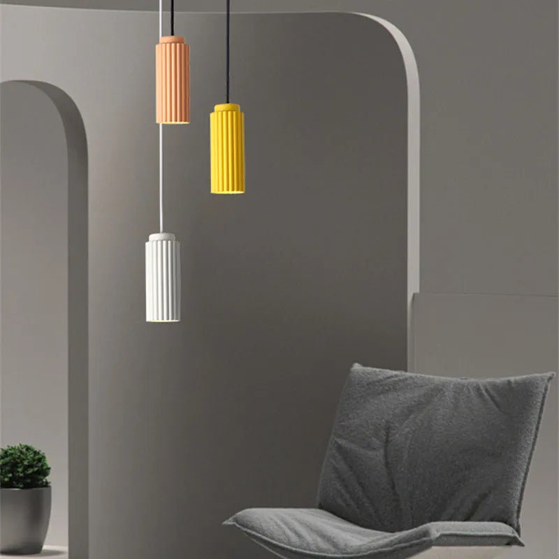 Afralia™ Nordic Cylinder LED Pendant Light for Modern Living Room, Kitchen, and Bedroom Decor