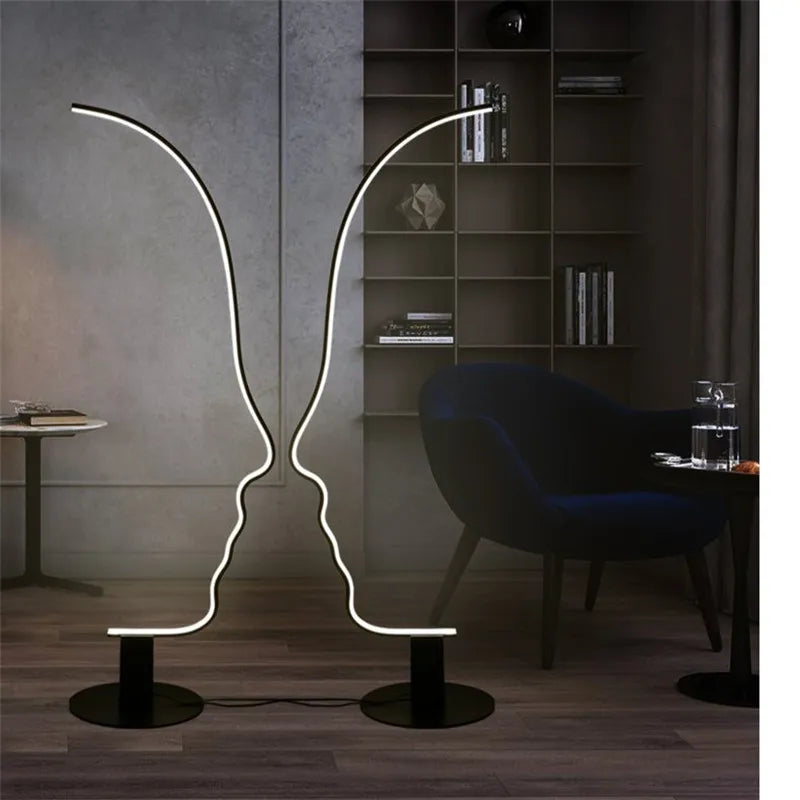 Afralia™ Modern Nordic Human Face Art Floor Lamp for Living Room and Bedroom