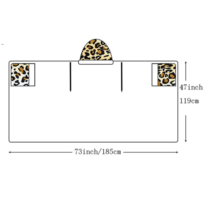 Afralia™ Leopard Print Warm Wearable Lap Blanket - Soft Flannel Shawl Blanket
