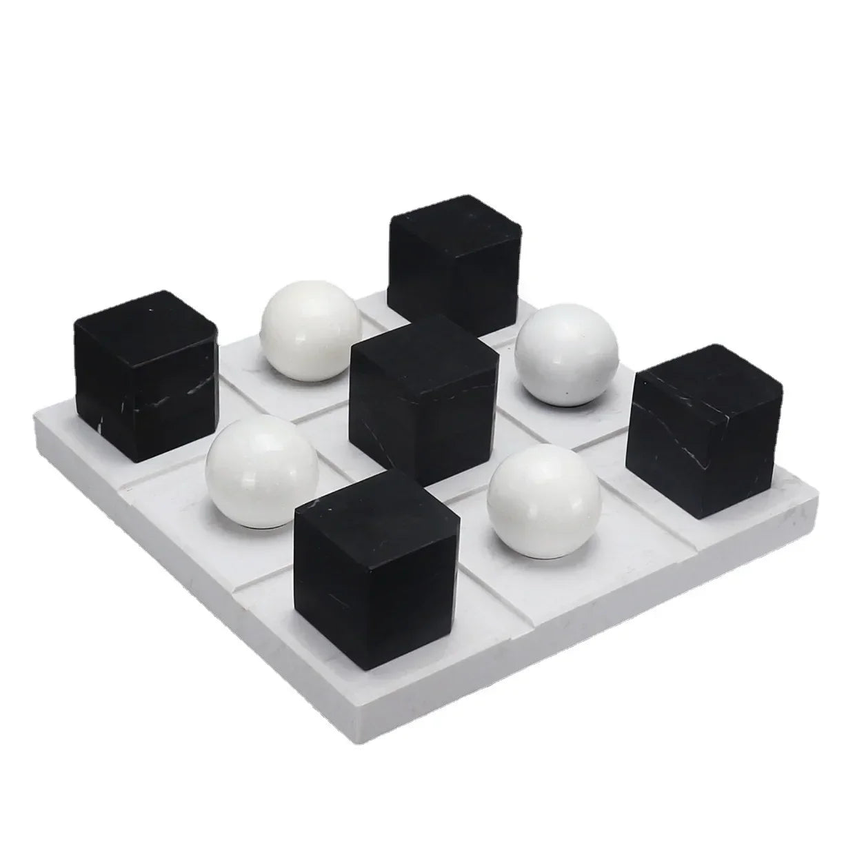 Afralia™ Geometric Chess Marble Ornament Set for Stylish Home Decor