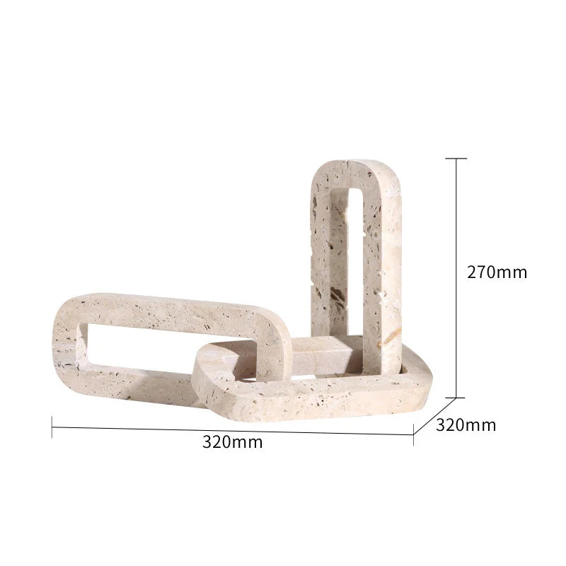 Afralia™ Archway Shape Travertine Sculpture Figurine Statue for Home Decor