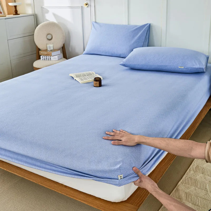 Afralia™ Coarse Cotton Queen Fitted Sheet: Comfortable, Durable Maternal Child Bedding