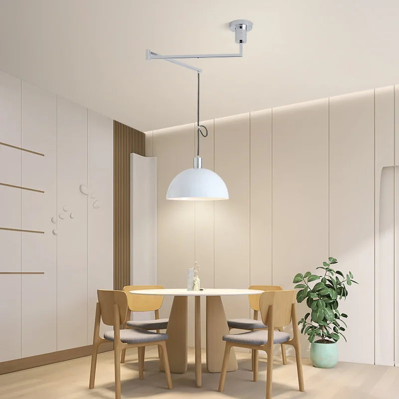 Afralia™ Nordic LED Pendant Lamps Swing Arm Hanging Light for Living Room