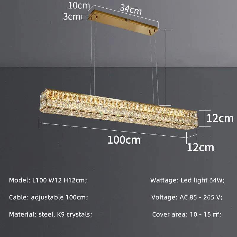 Afralia™ Crystal Steel LED Pendant Light | Modern Dining Room Hanging Lamp