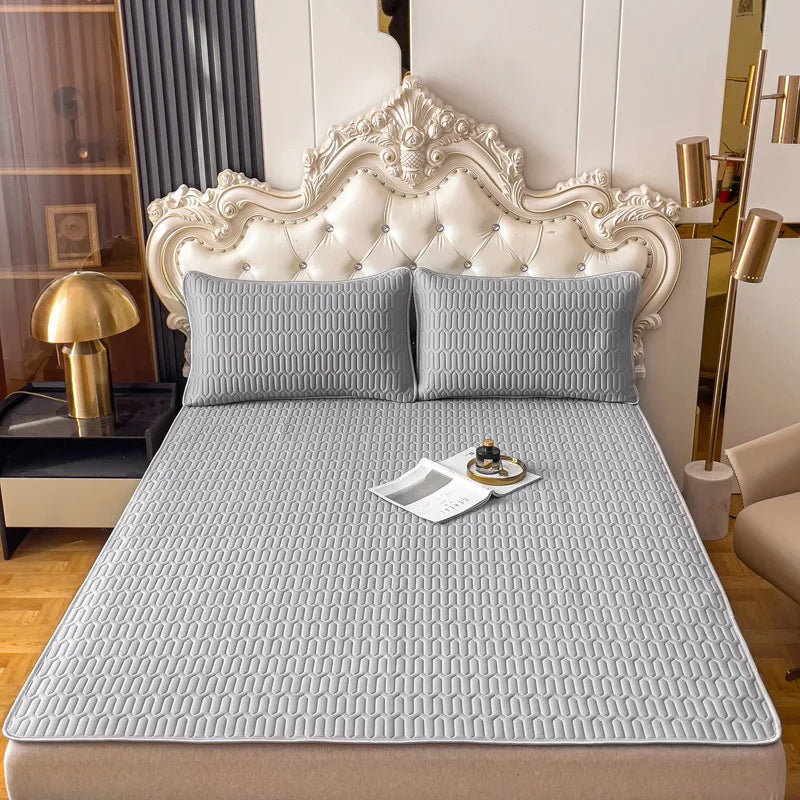 Afralia™ Cooling Latex Summer Mat Set with Rayon Quilted Sheet & Pillowcase