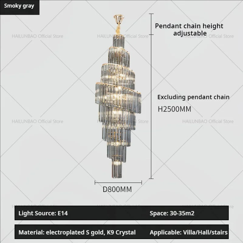 Afralia™ Crystal Chandelier for Penthouse Villa Living Room - Modern Light Luxury Design