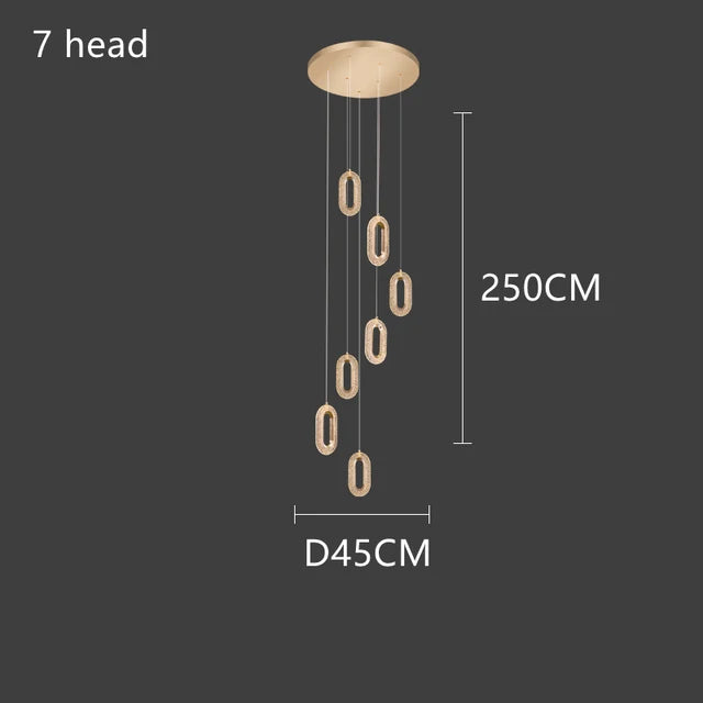 Afralia™ Oval Gold Lustre Acrylic Chandelier for Modern Attic, Living, Dining, Hotel Hall