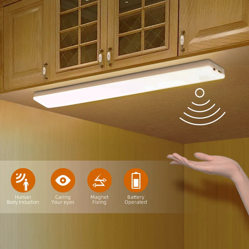 Afralia™ LED Sensor Cabinet Light for Home Kitchen Night Bar USB Rechargeable