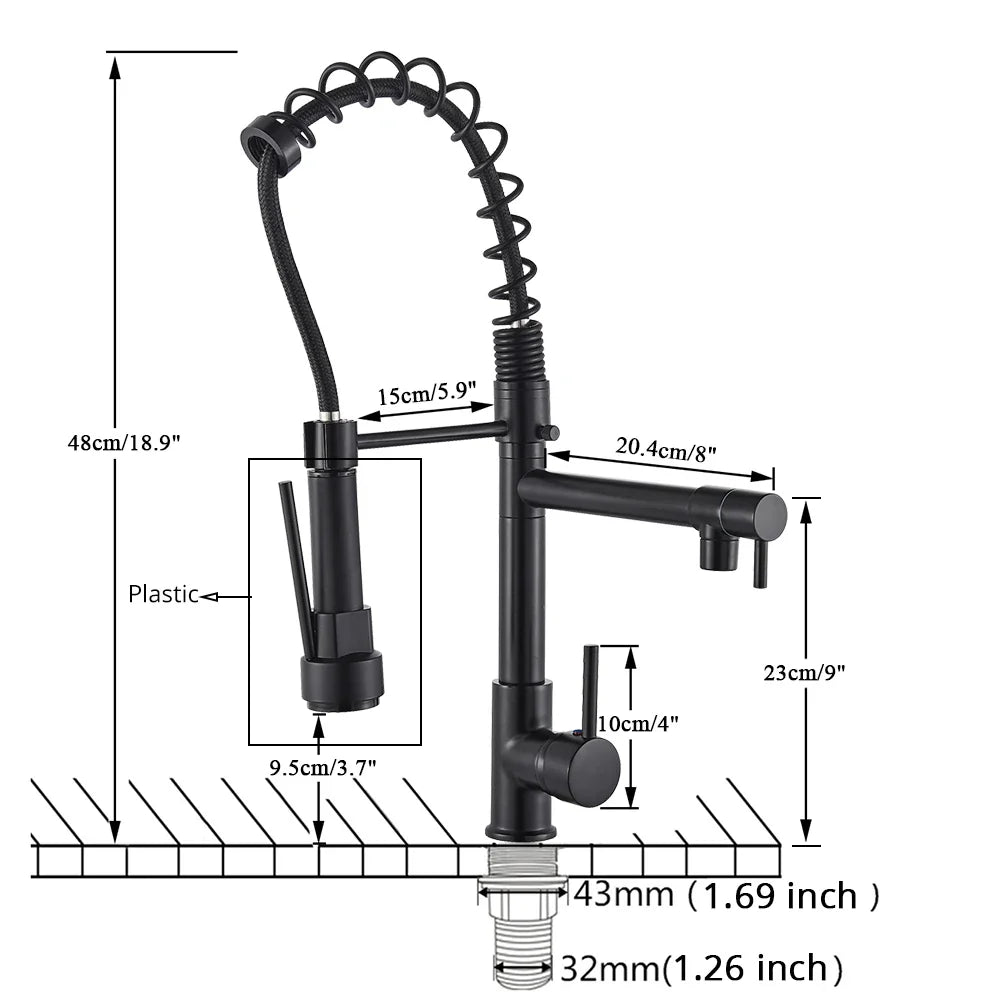 Afralia™ Brass Kitchen Faucet Spring Swivel Spout Hot Cold Water Mixer Taps