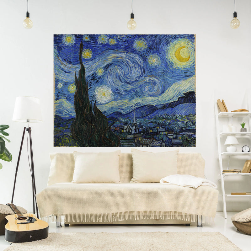 Afralia™ Starry Night Van Gogh Tapestry Art Decor Wall Hanging Carpet Modern Living Room