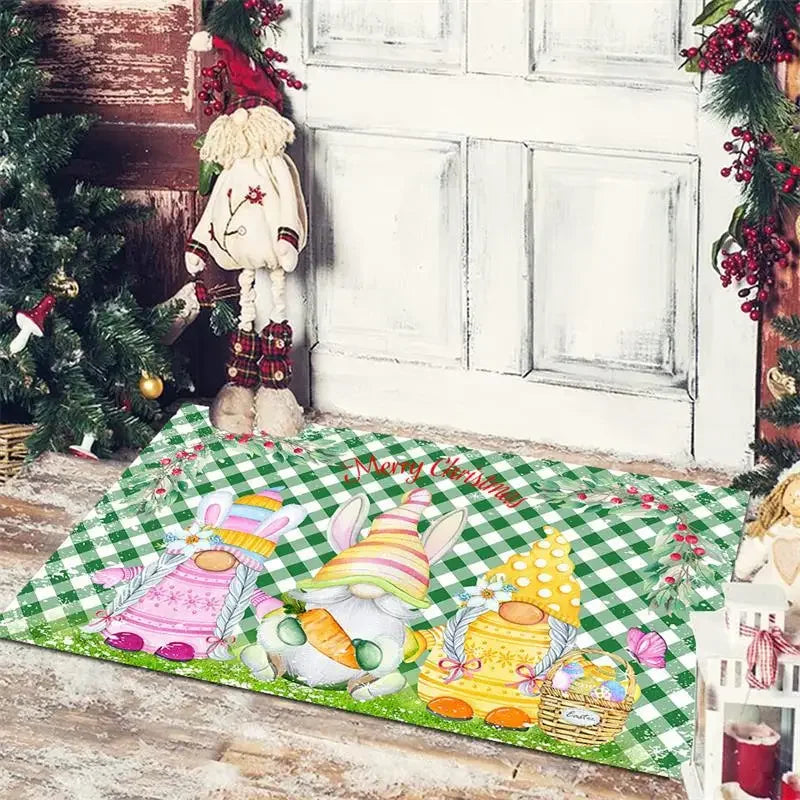 Afralia™ Christmas Snowman Non-slip Floor Mat