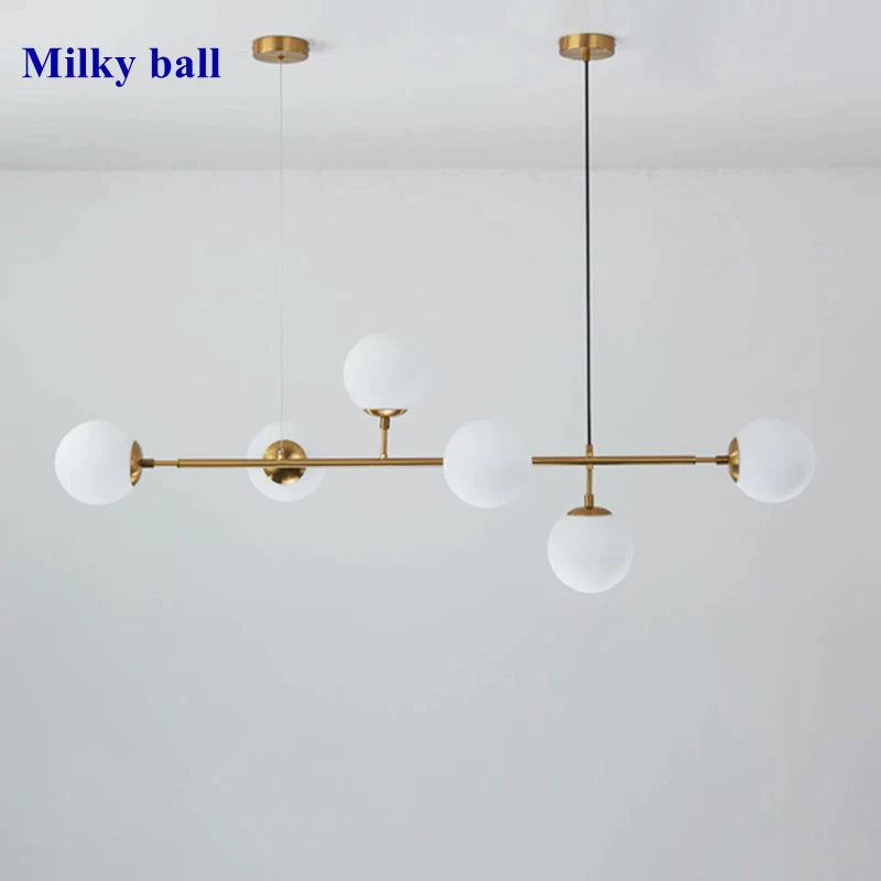 Afralia™ Glass Ball Pendant Chandelier: Modern Nordic Art Ceiling Lighting for Dining Room & LOFT