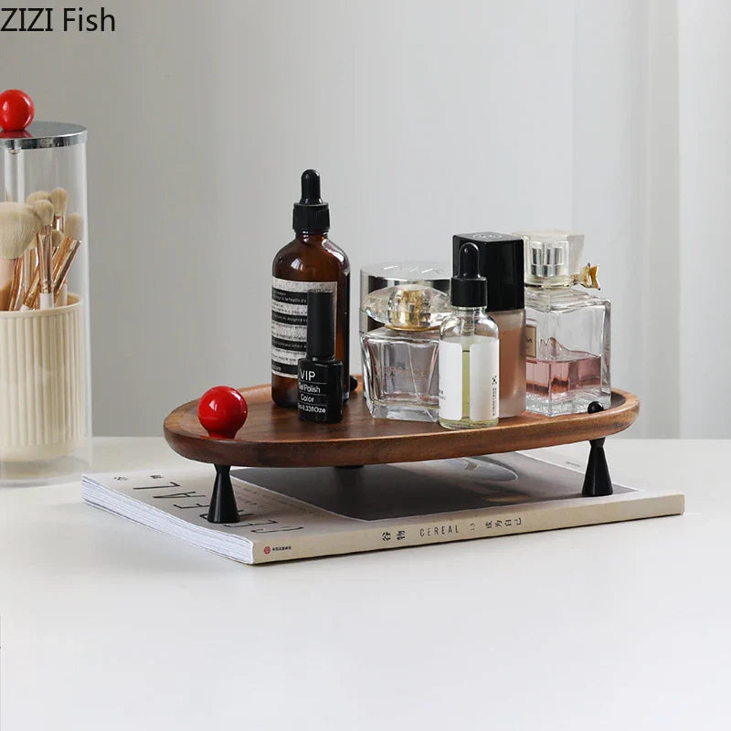 Solid Wood Trays & Ceramic Ball Display Plate - Afralia™ Jewelry & Cosmetic Organizer