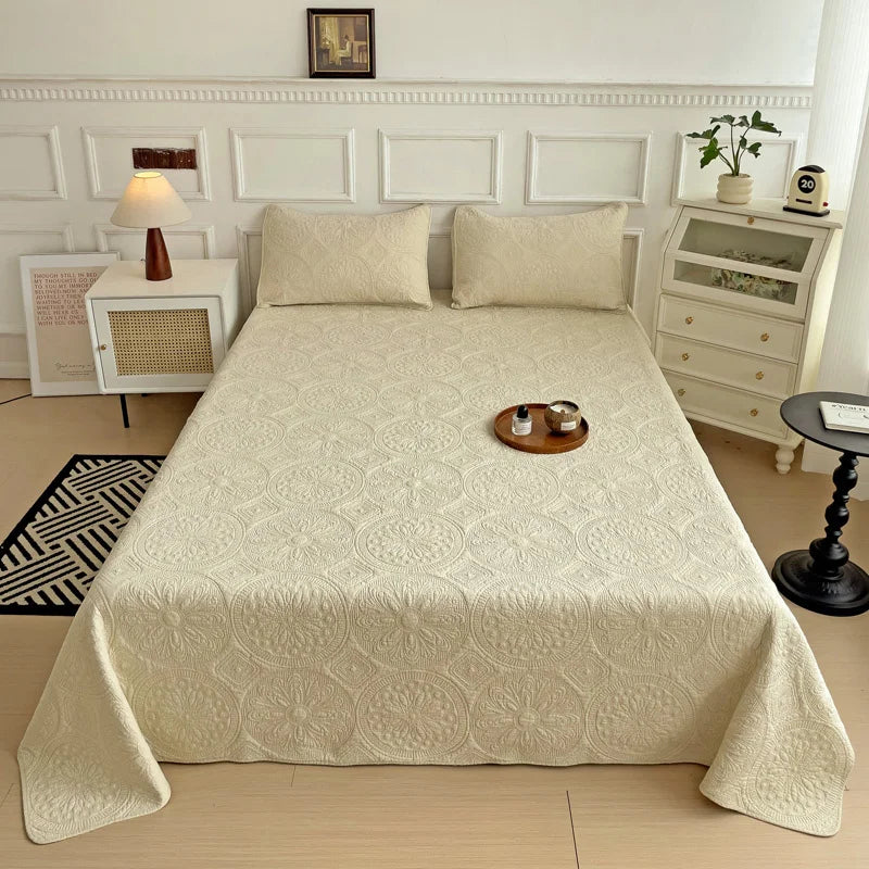 Afralia™ Cotton Quilted Embroidered Bedspread Set