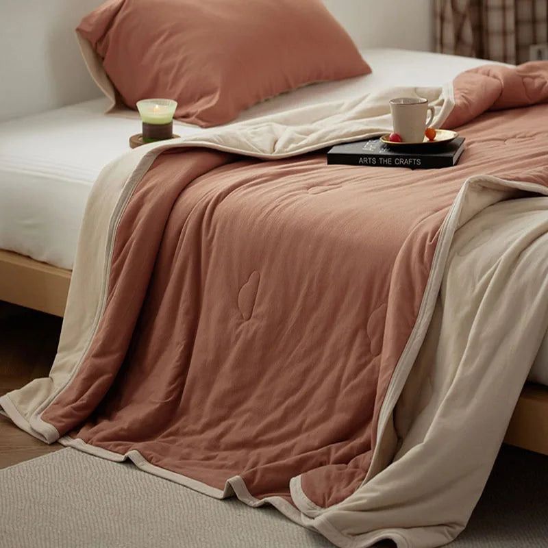 Afralia™ Cotton Summer Comforter: Cooling, Breathable Thin Blanket for Hot Sleepers