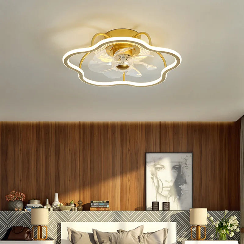 Afralia™ LED Ceiling Fan Lamp with Remote Control, Silent Operation for Dining Room and Bedroom