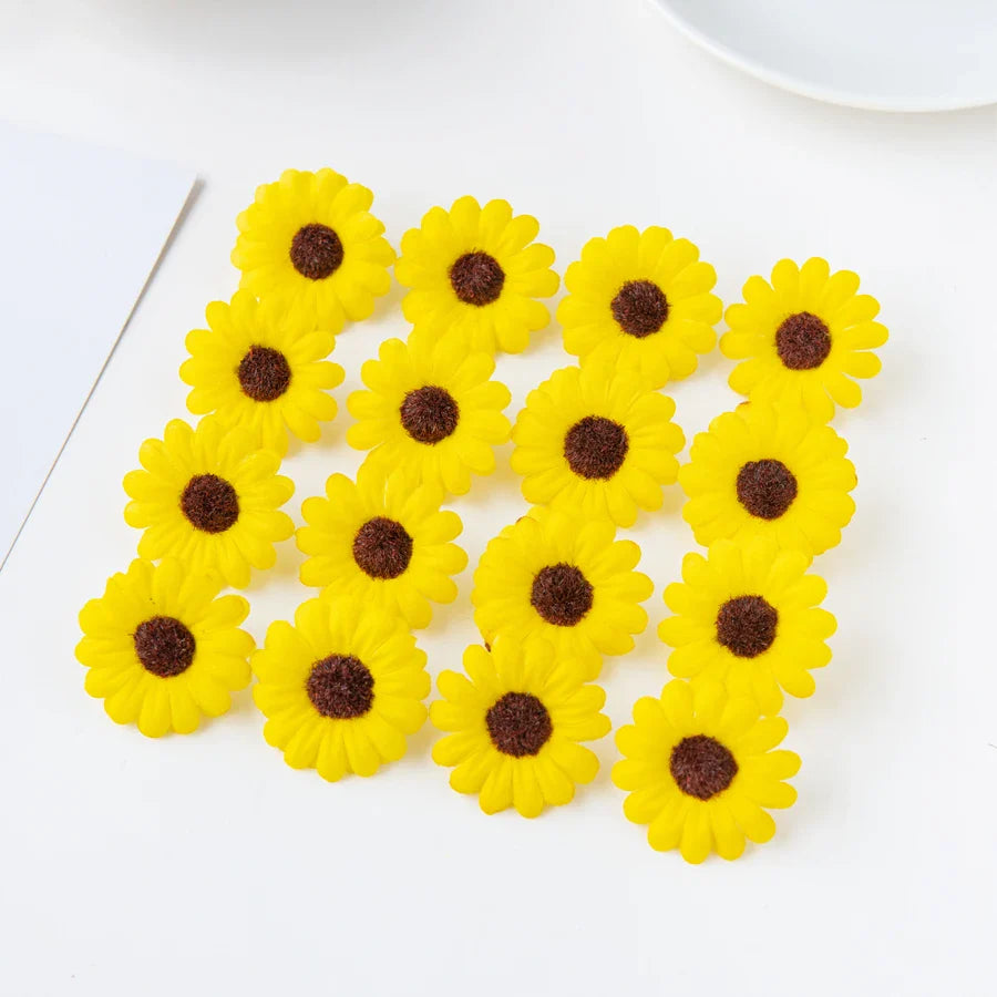 Afralia™ Sunflower Scrapbook Christmas Decor Home Wedding Outdoor Garden DIY Bouquet