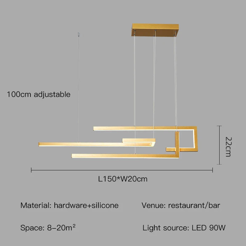 Afralia™ LED Rectangular Suspension Light for Kitchen Bar Living Room