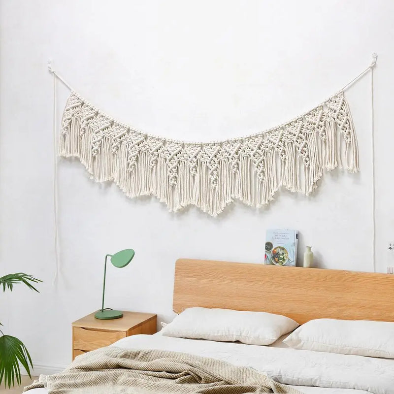 Afralia™ Hand-woven Macrame Tassels Curtain Tapestry Wall Hanging Cotton Decoration