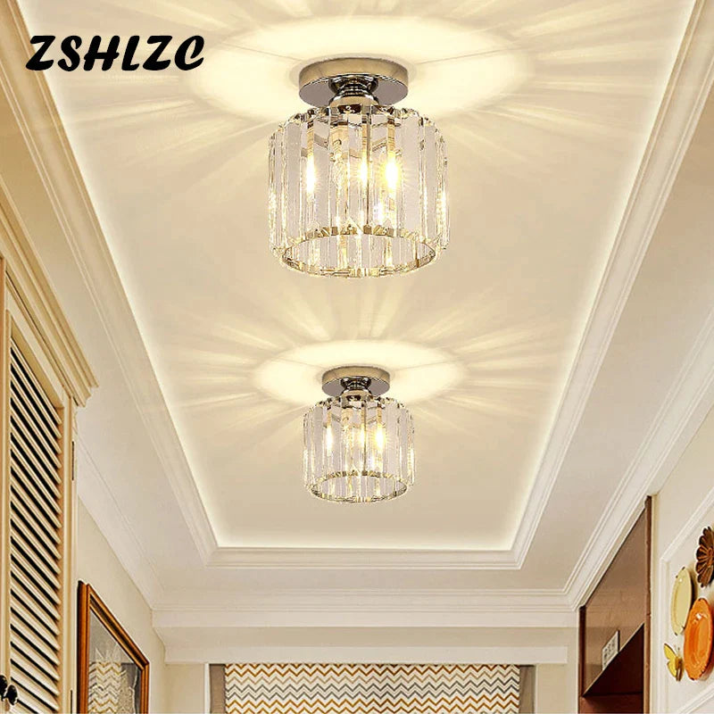 Afralia™ Crystal LED Chandelier for Aisle, Hallway, and Living Spaces