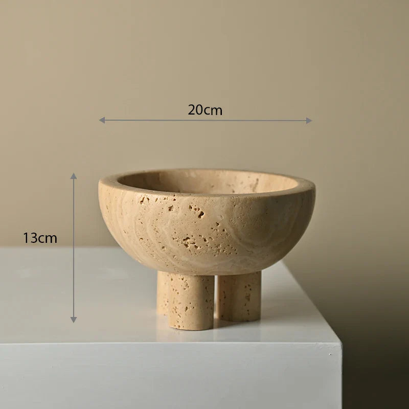 Afralia™ Marble Serving Tray & Fruit Bowl Set for Elegant Living Spaces