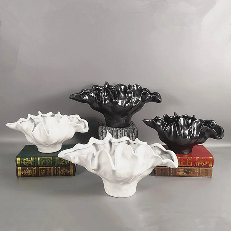 Afralia™ Wave Edge Resin Flower Vase Pot for Home Decoration