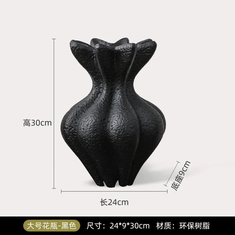 Afralia™ White Vase Resin Handicraft Abstract Ornament for Room Decoration