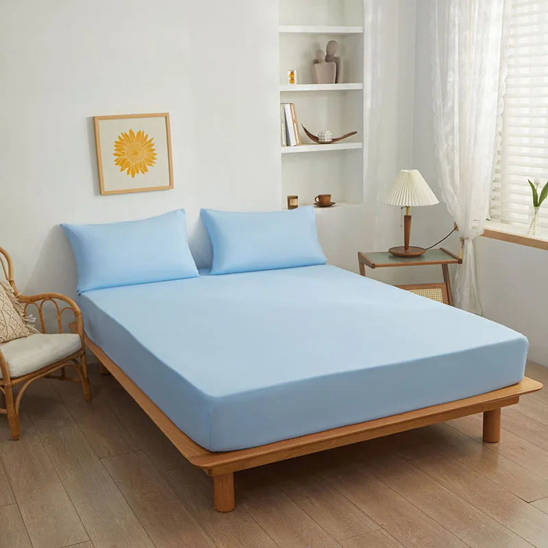 Afralia™ Soft Polyester Cotton Single Fitted Sheet Mattress Cover Bed Sheet