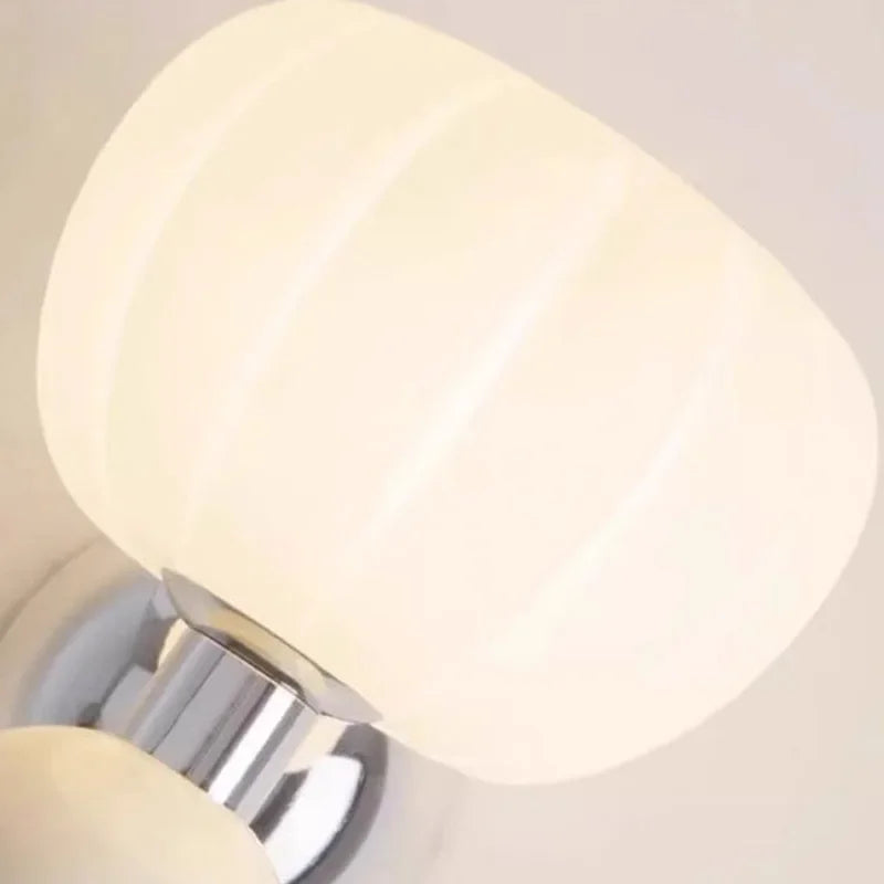 Afralia™ Cream Breeze Pumpkin LED Wall Lamps, Elegant Lighting for Bedroom Living Room Dining Hallway