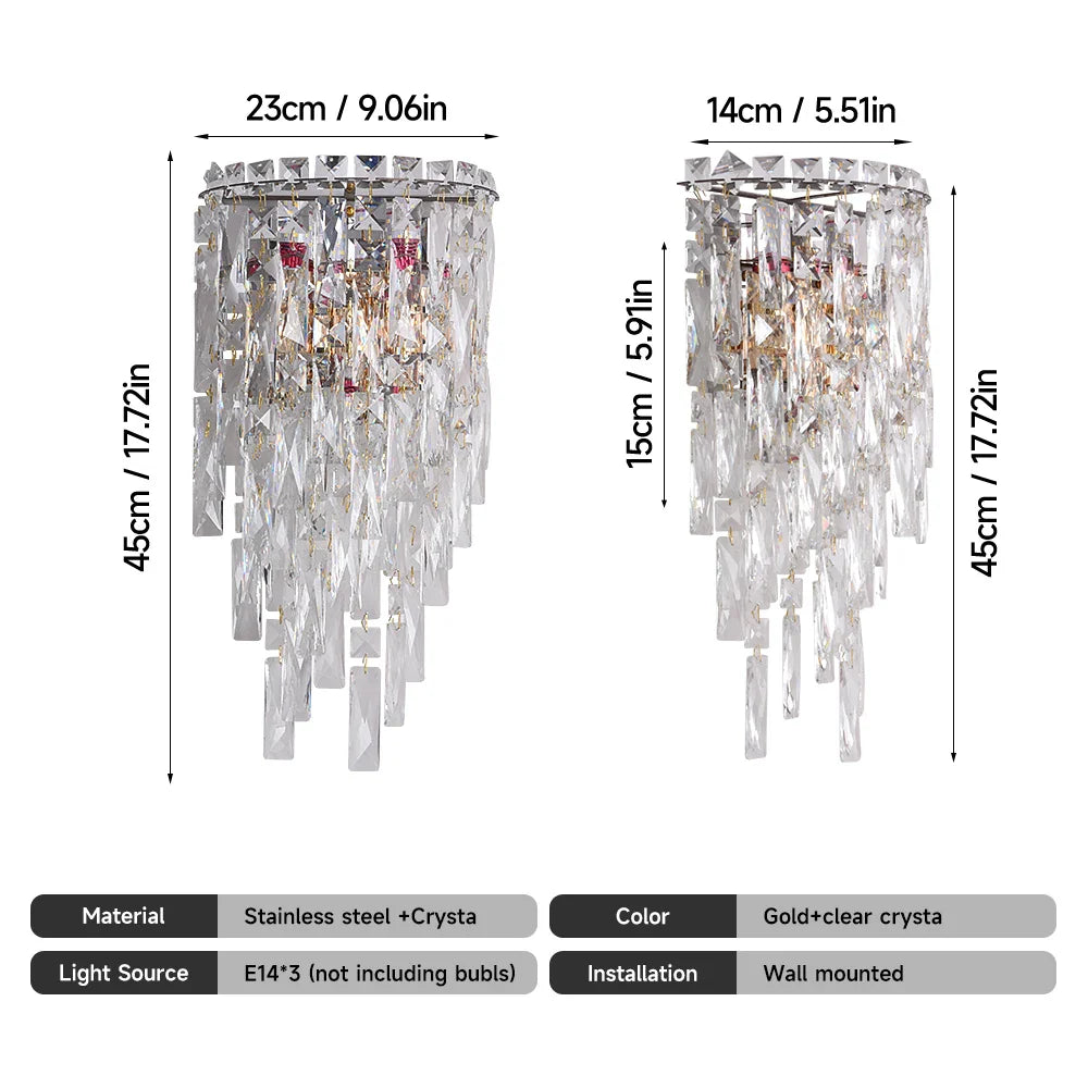 Afralia™ LED Crystal Sconce Wall Lamp: Modern Luxury Lighting for Living Room, Bedroom, and Corridor.
