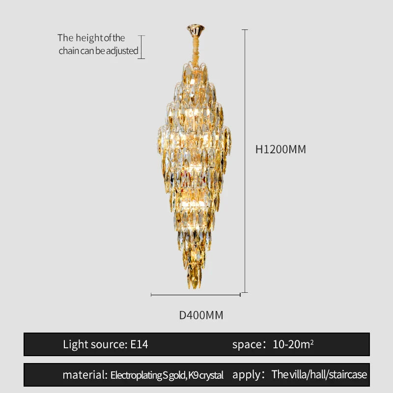 Afralia™ European Duplex Crystal Chandelier for Elegant Luxury Living