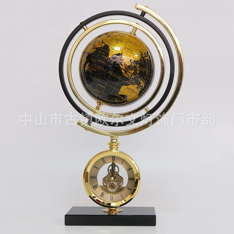 Afralia™ Clock Globe Decoration: Elegant Office & Living Room Home Decor