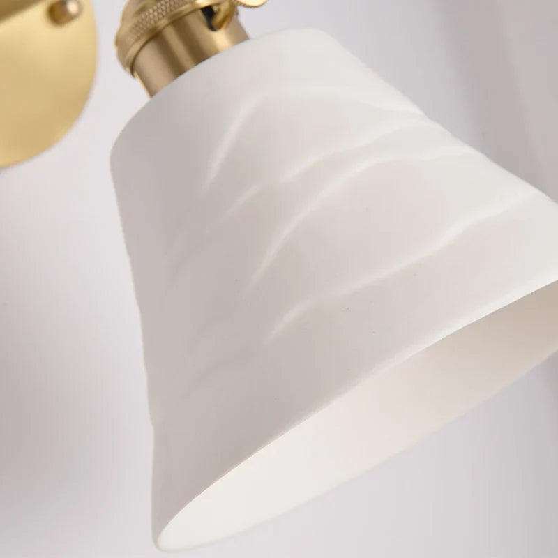 Afralia™ Vintage Japanese Ceramic LED Wall Lamp for Bathroom Mirror Bedroom