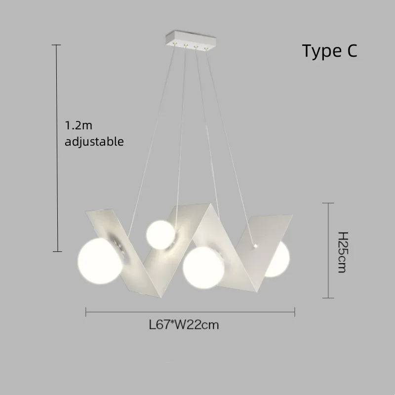 Afralia™ Minimalist Nordic Chandelier LED Hanging Lamp for Home Decoration