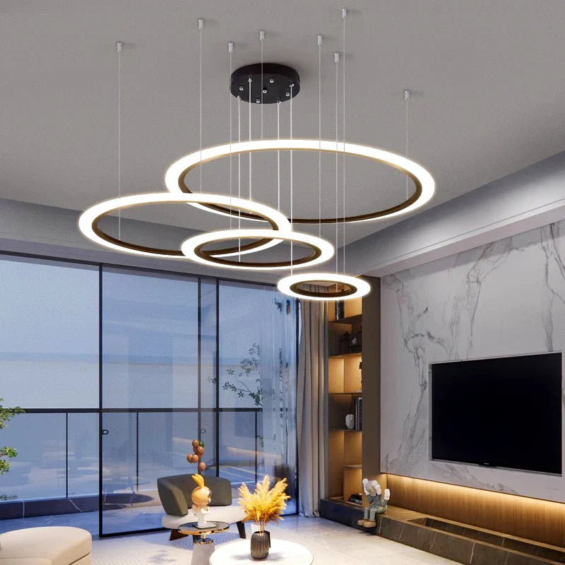 Afralia™ Modern Indoor Pendant Lights LED Chandelier Ceiling Lamp Dining Room Lighting