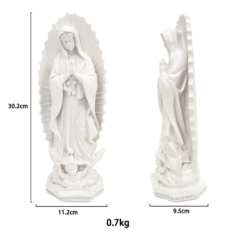 Afralia™ Virgin Mary Resin Sculpture for Home Decor and Religious Display