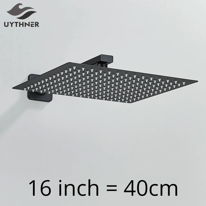 Afralia™ 16" Luxury Rain Shower Head with Wall Mounted Shower Arm - Bathroom Accessory