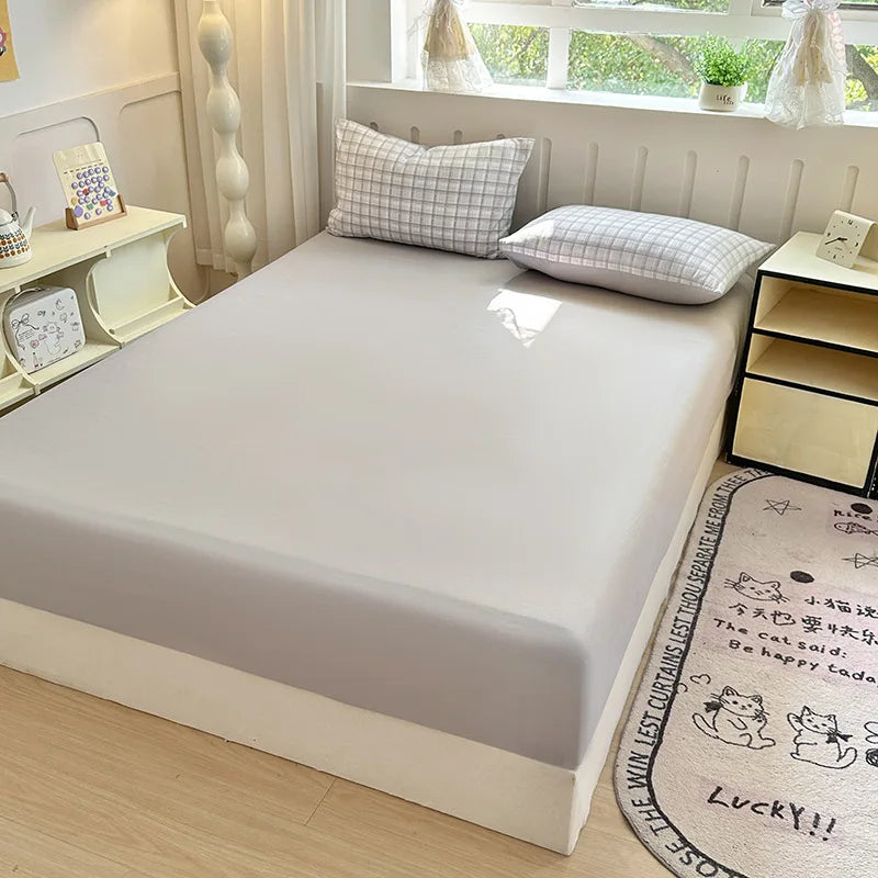 Afralia™ Double Bed Elastic Fitted Sheet - Dust-Proof Microfiber Mattress Cover