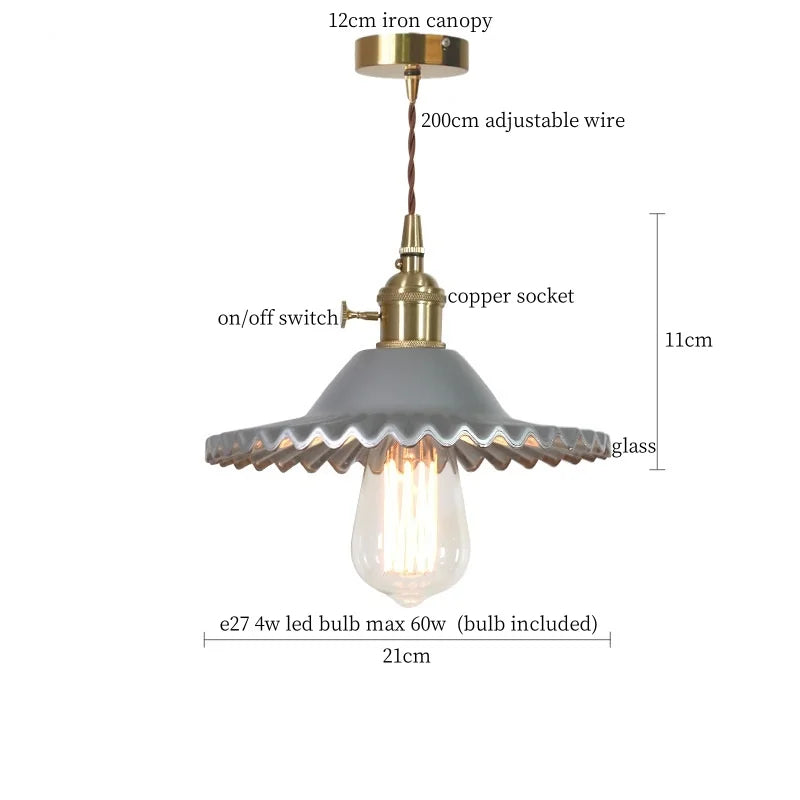 Afralia™ Glass Flounce LED Pendant Light - Stylish Nordic Design