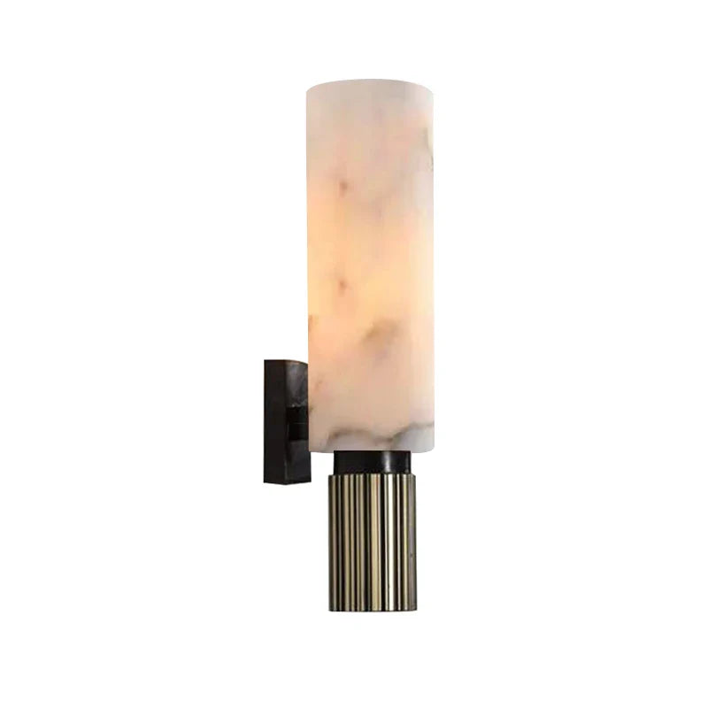 Afralia™ Modern Marble Wall Lamp with Copper Finish for Foyer, Villa, Bedroom Elegance