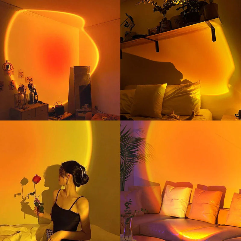 Afralia™ Sunset Rainbow LED Lamp Projector for Home Bedroom Decor