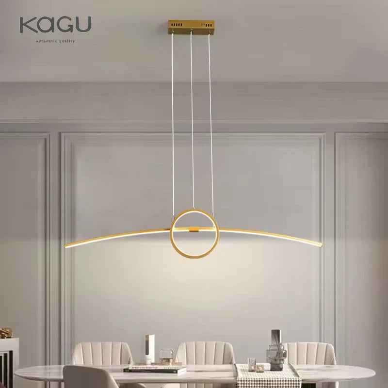 Afralia™ LED Ceiling Chandelier: Modern Minimalist Kitchen Dining Table Lighting