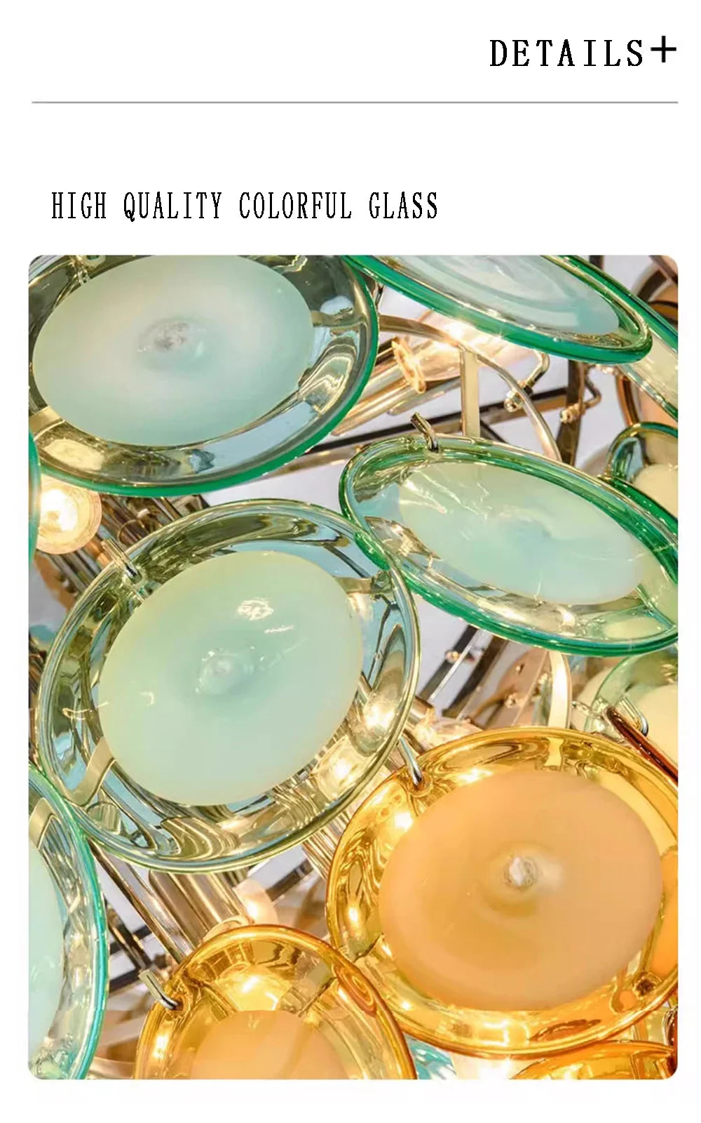 Afralia™ Colorful Glass LED Ceiling Chandelier: Vintage Pendant Home Decoration for Living Room