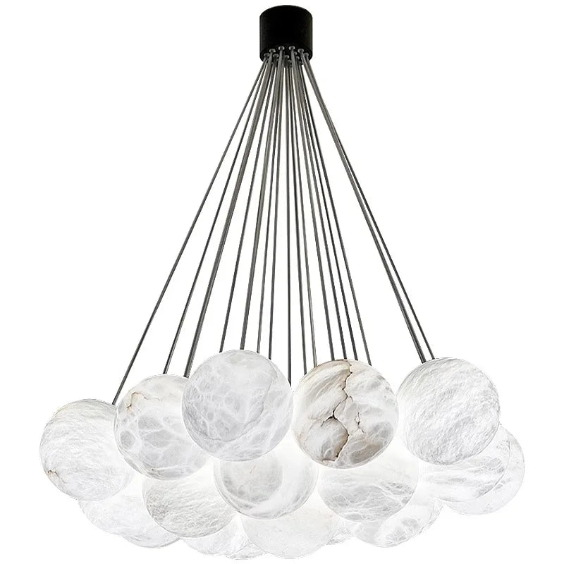 Afralia™ Black Spanish Lucite Globe Pendant Light for Modern Living Room Ceiling Décor