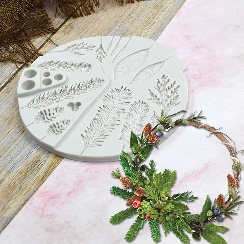 Afralia™ Pine Cone Pine Leaf Cake Silicone Mold for Festive Baking