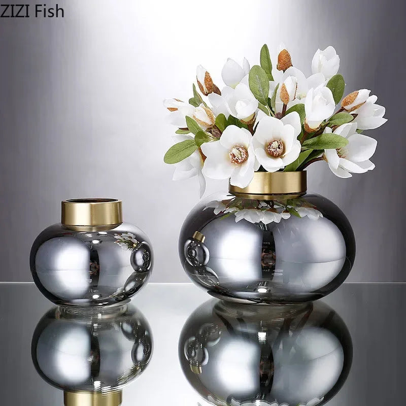 Afralia™ Glass Vase Desk Decoration Modern Floral Vases Room Decor Astral Bouquet