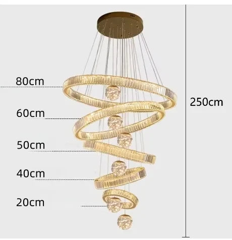 Afralia™ Crystal Chandelier LED Duplex Building High-End Luxury Large Chandelier