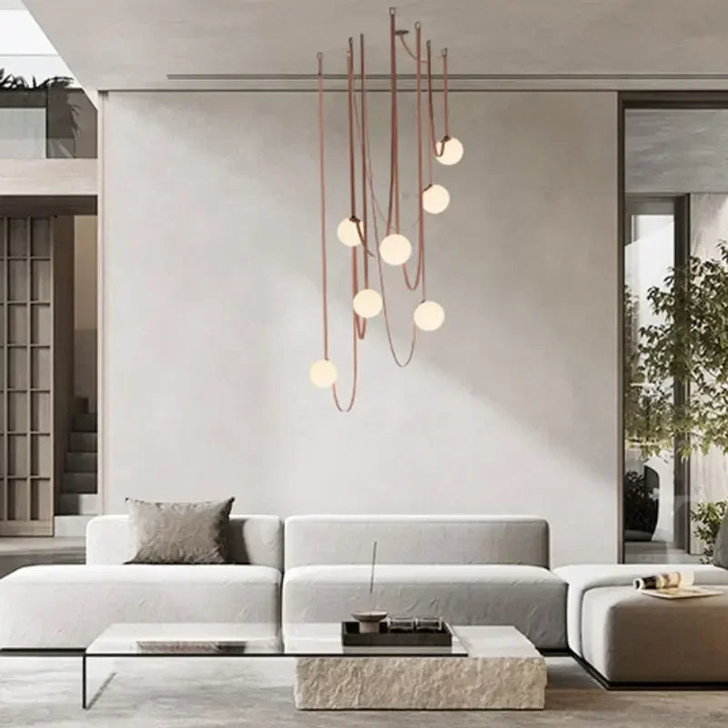 Afralia™ Nordic Glass Ball LED Pendant Chandelier for Home Decor