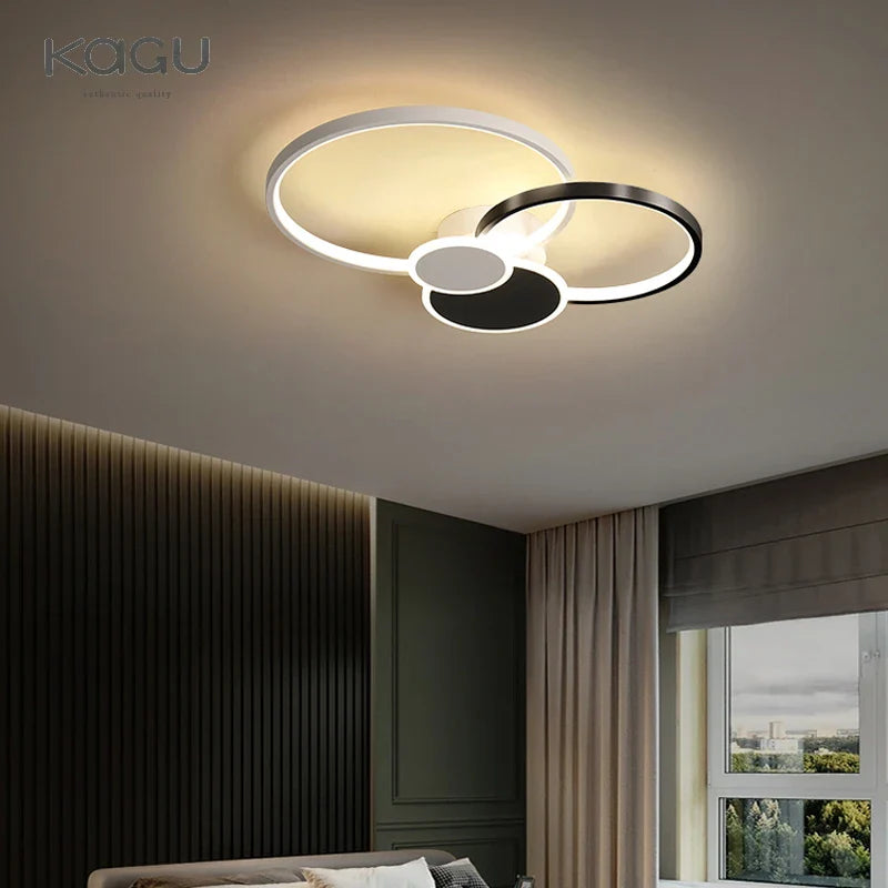 Afralia™ Modern LED Chandelier with Remote Control for Living Room & Bedroom Lighting